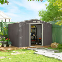 Geräteschuppen Gartenhaus mit Schiebetür 2,8x2m Metall grau