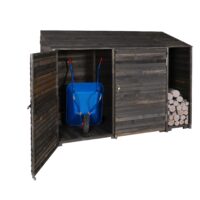 Geräteschuppen aus Holz anthrazit grau MVG-zertifiziert 180x250x93 cm