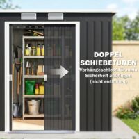 Geräteschuppen mit Schiebetüren und Lüftungsfenster Stahl dunkelgrau