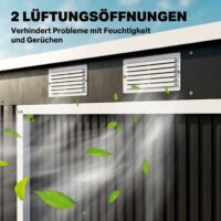 Geräteschuppen mit Schiebetüren und Lüftungsfenster Stahl dunkelgrau