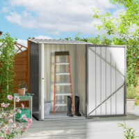 Geräteschuppen Metall klein für Garten grau