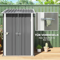 Geräteschuppen Metall klein für Garten grau