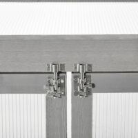 3-stufiges Gewächshaus aus Holz, wetterfest, in Dunkelgrau.