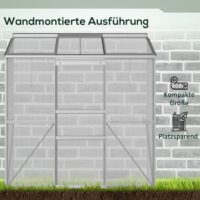 Gewächshaus Anbau mit Schiebetür und Dachfenster Polycarbonat