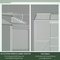 Gewächshaus Anbau mit Schiebetür und Dachfenster Polycarbonat