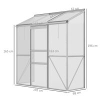 Gewächshaus Anbau mit Schiebetür und Dachfenster Polycarbonat