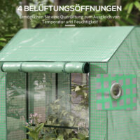 Gewächshaus Frühbeet wetterfest mit aufrollbarer Tür grün