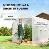 Gewächshausfolie wasserdicht UV Schutz reissfest mit Tür 4x2m