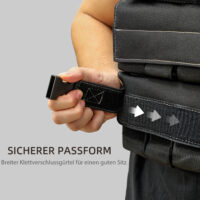 Verstellbare Gewichtsweste 15kg mit reflektierenden Streifen.