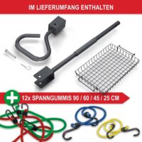 Schwerlast-Bollerwagen mit Gitterwänden und großer Ladekapazität.