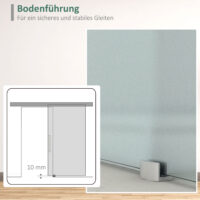 Glasschiebetür satiniert mit Griffstange 102cm breit