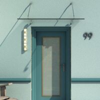 Glasvordach mit Edelstahl und gehärtetem Glas 150x90cm