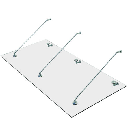 Glasvordach für Haustür mit gehärtetem Glas Edelstahl 200x90cm
