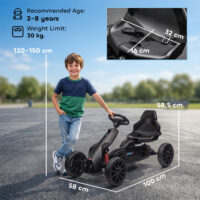 Go-Kart Tretfahrzeug mit Handbremse Outdoor für Kinder 3-8 Jahre