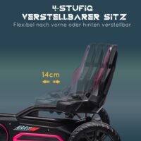 Go-Kart Tretfahrzeug mit Handbremse für Kinder 3-8 Jahre rosa