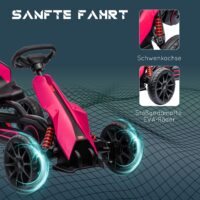 Go-Kart Tretfahrzeug mit Handbremse für Kinder 3-8 Jahre rosa