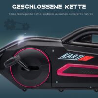 Go-Kart Tretfahrzeug mit Handbremse für Kinder 3-8 Jahre rosa