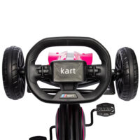 Go-Kart Tretfahrzeug mit Handbremse für Kinder 3-8 Jahre rosa