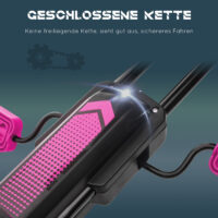 Rosa Gokart als Tretfahrzeug mit verstellbarem Sitz, geeignet für Kinder von 5-12 Jahren. Es bietet sportlichen Fahrspass und wächst mit.