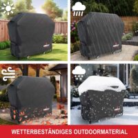 Mittelgroße Grillabdeckung aus wetterfestem Material für optimalen Schutz.