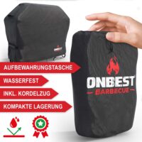 Mittelgroße Grillabdeckung aus wetterfestem Material für optimalen Schutz.