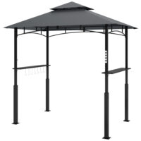 Grillpavillon mit LED Beleuchtung und Gewürzregalen für Garten