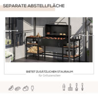 Grillpavillon mit Stahlrahmen und Regenschutz für Grillplatz