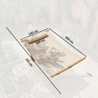 Hängematte Outdoor mit Kopfstütze und Holzstäben 200x140cm