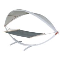 Hängematte mit Gestell FSC-zertifiziert 420cm weiss, grau