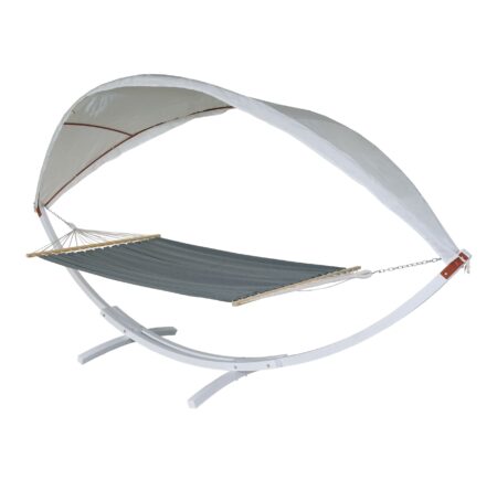 Hängematte mit Gestell FSC-zertifiziert 420cm weiss, grau