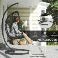Hängesessel Outdoor wetterfest Ei-Form mit Polster für Garten