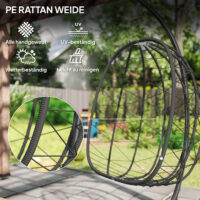Hängesessel Outdoor wetterfest Ei-Form mit Polster für Garten