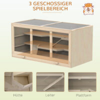 Naturholz-Hamsterkäfig, 115x57x55cm.