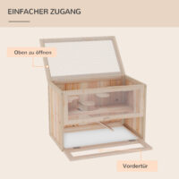 Hamsterkäfig für Zwerghamster Mäuse mit 2 Etagen und Zubehör Holz