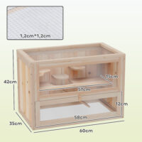 Hamsterkäfig für Zwerghamster Mäuse mit 2 Etagen und Zubehör Holz