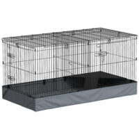 Hamsterkäfig 2-in-1 mit Rampe und Stoffboden schwarz