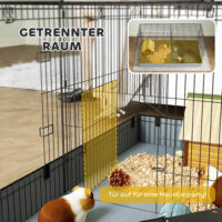 Hamsterkäfig 2-in-1 mit Rampe und Stoffboden schwarz
