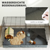 Hamsterkäfig 2-in-1 mit Rampe und Stoffboden schwarz