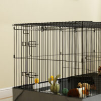 Hamsterkäfig 2-in-1 mit Rampe und Stoffboden schwarz