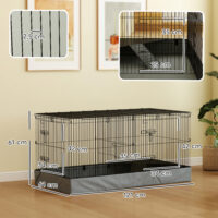 Hamsterkäfig 2-in-1 mit Rampe und Stoffboden schwarz
