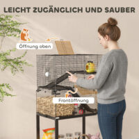 Hamsterkäfig mit 3 Ebenen und Zubehör für Kleintiere