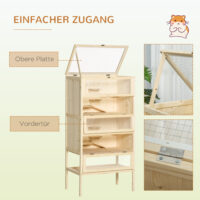 Hamsterkäfig gross mehrstöckig mit Gitterdach aus Holz