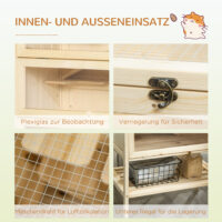 Hamsterkäfig gross mehrstöckig mit Gitterdach aus Holz