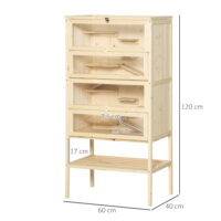 Hamsterkäfig gross mehrstöckig mit Gitterdach aus Holz