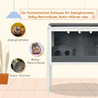 Hamsterkäfig gross für Zwerghamster aus Holz und Acryl