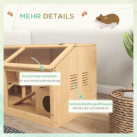 Hamsterkäfig mit Plattform Hängebrücke und Hütte für Hamster
