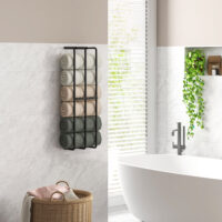 Schwarzer Metall Handtuchhalter zur Wandmontage für 6 Handtücher