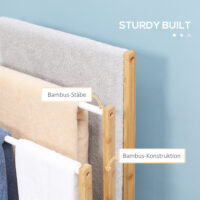 Freistehender Bambus Handtuchhalter mit 3 Stangen für Badetücher