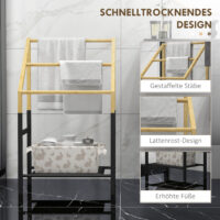 Freistehender Natur Bambus Handtuchhalter mit 3 Stangen für Badezimmer