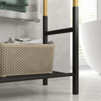 Freistehender Natur Bambus Handtuchhalter mit 3 Stangen für Badezimmer